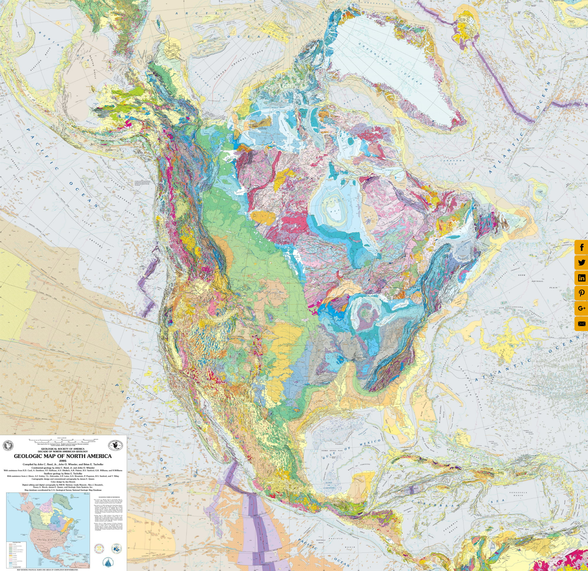 Geologic map of North America