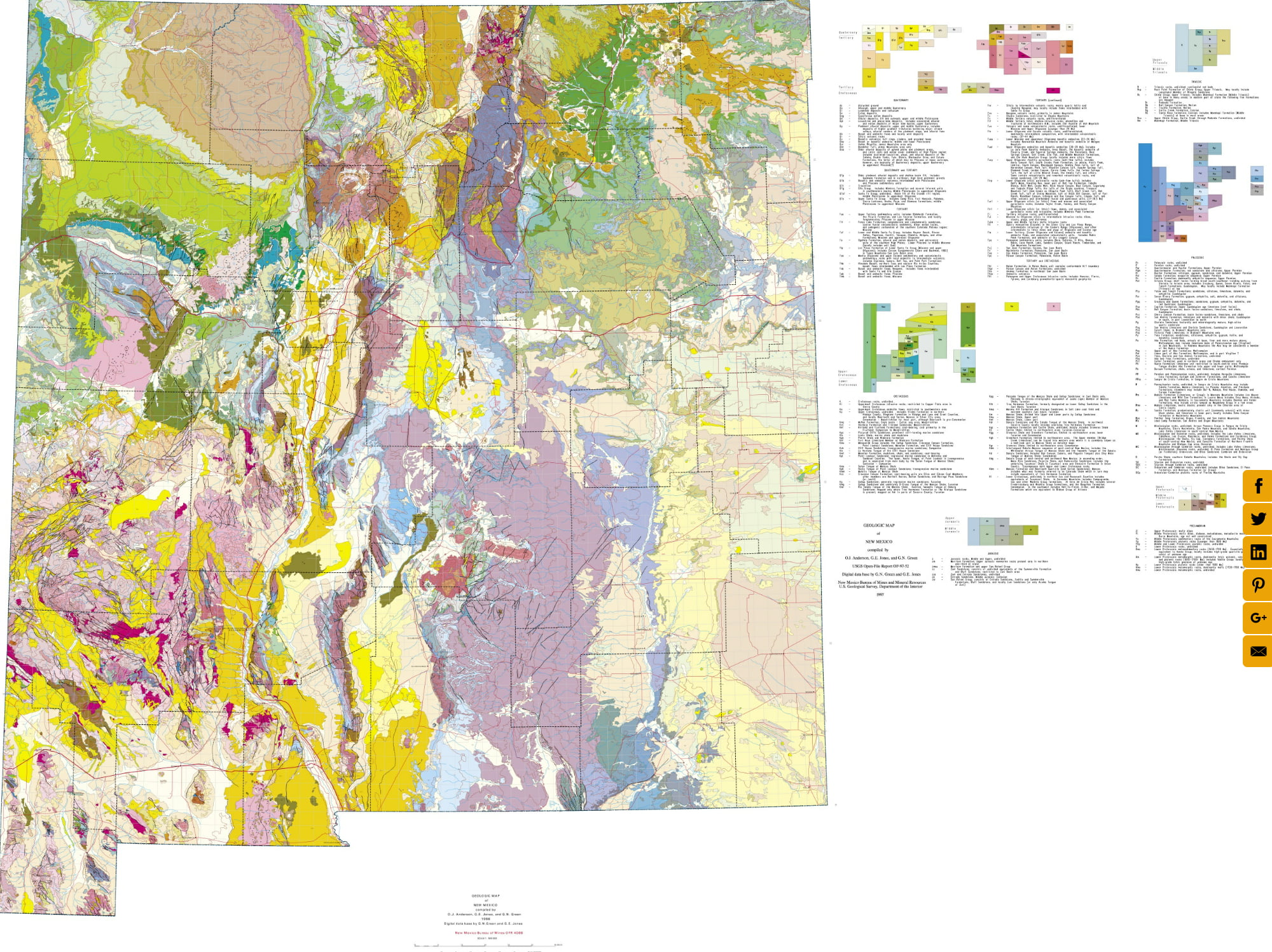 Geological map of New Mexico