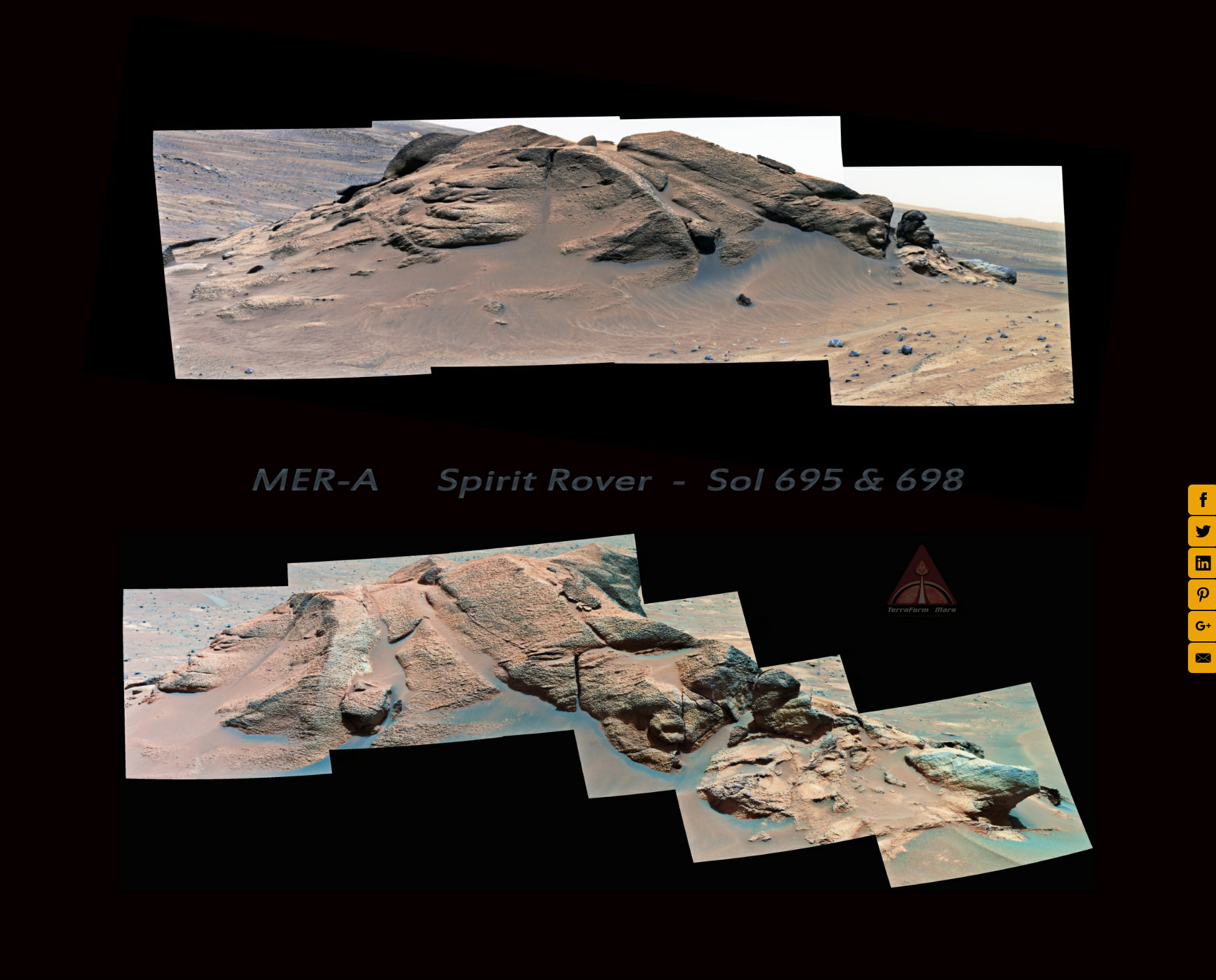 MER-A Spirit Rover - Sol 695 and Sol 698 Composite