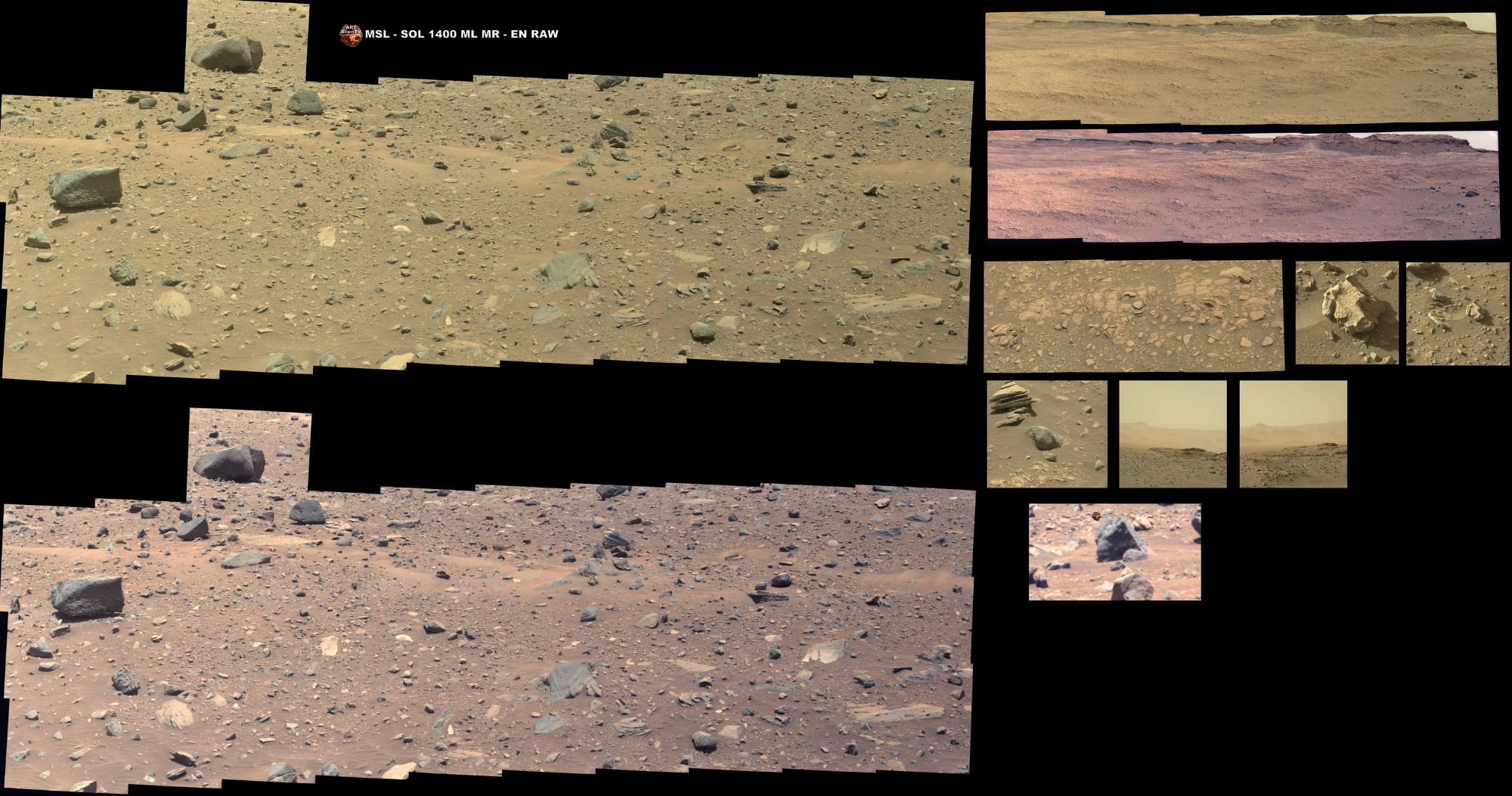 MSL SOL 1400 ML MR (EN RAW 40) View South of Marray Buttes - ArtAlienTV ...