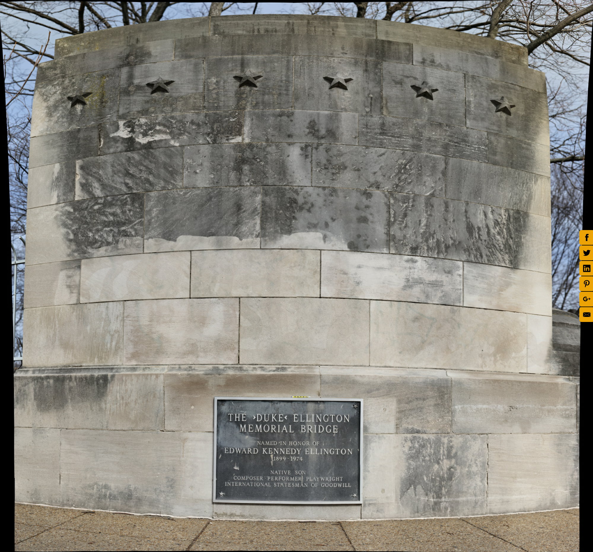 Indiana limestone at the Duke Ellington Bridge, Washington, DC