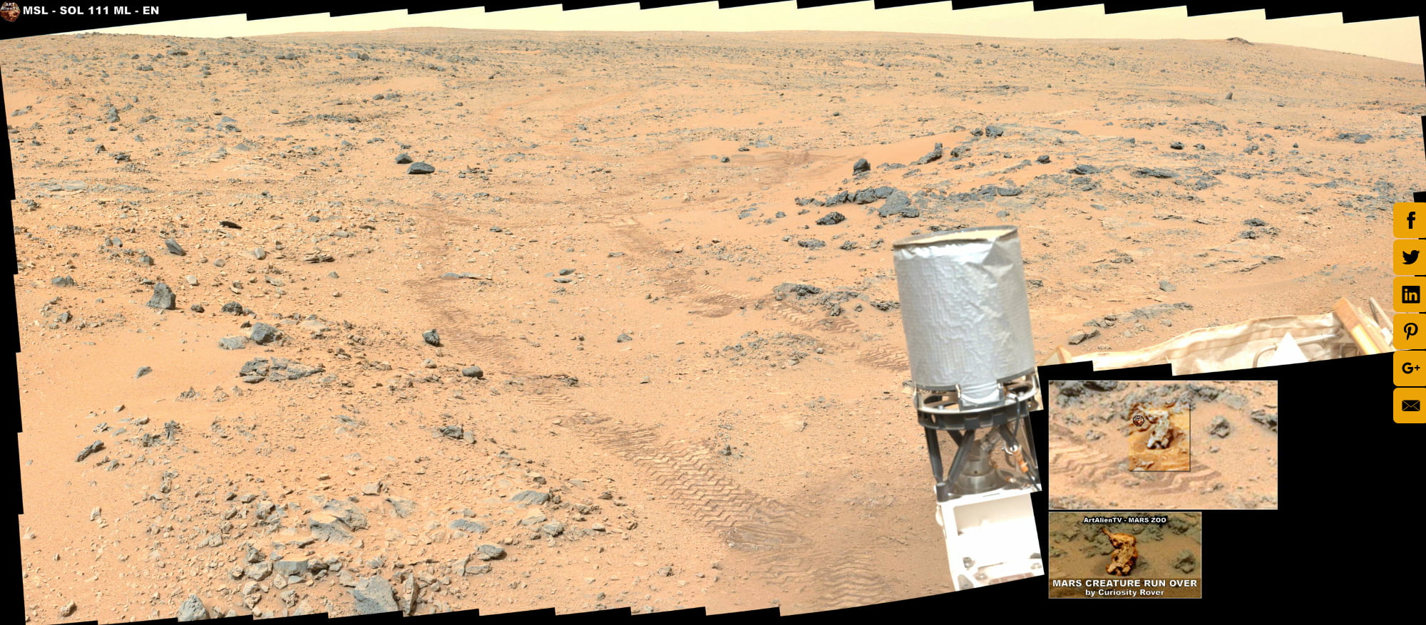 MSL SOL 111 ML (EN) Lizard Run Over by Mars Rover - Probo - ArtAlienTV ...