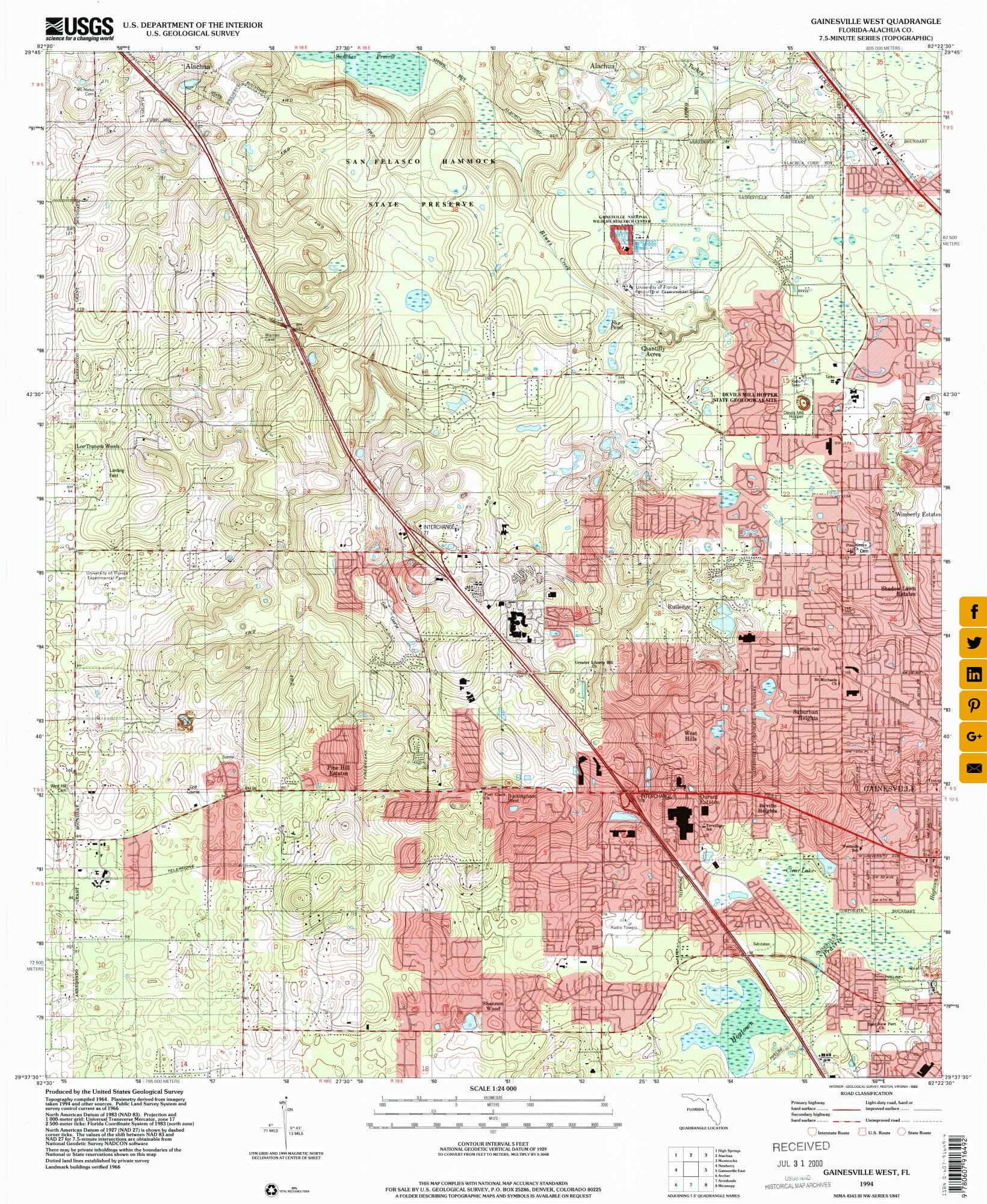 Gainesville West, Florida quadrangle