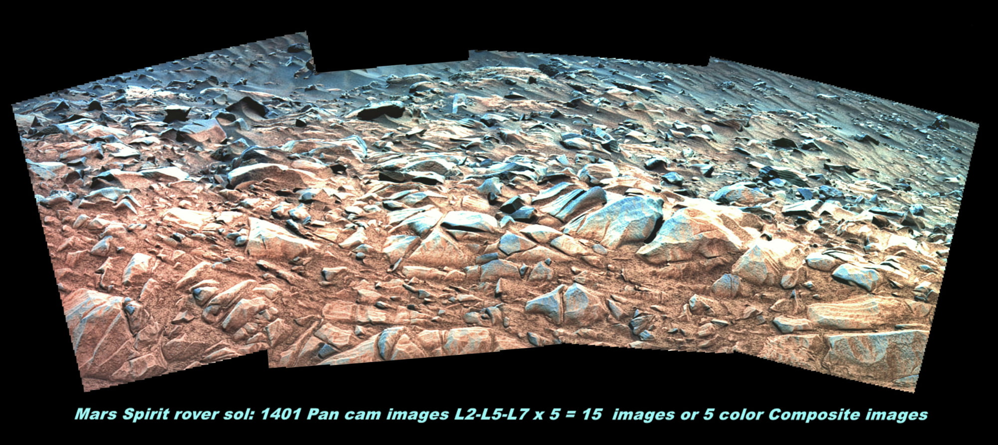 Spirit rover sol 1401 Pan cam