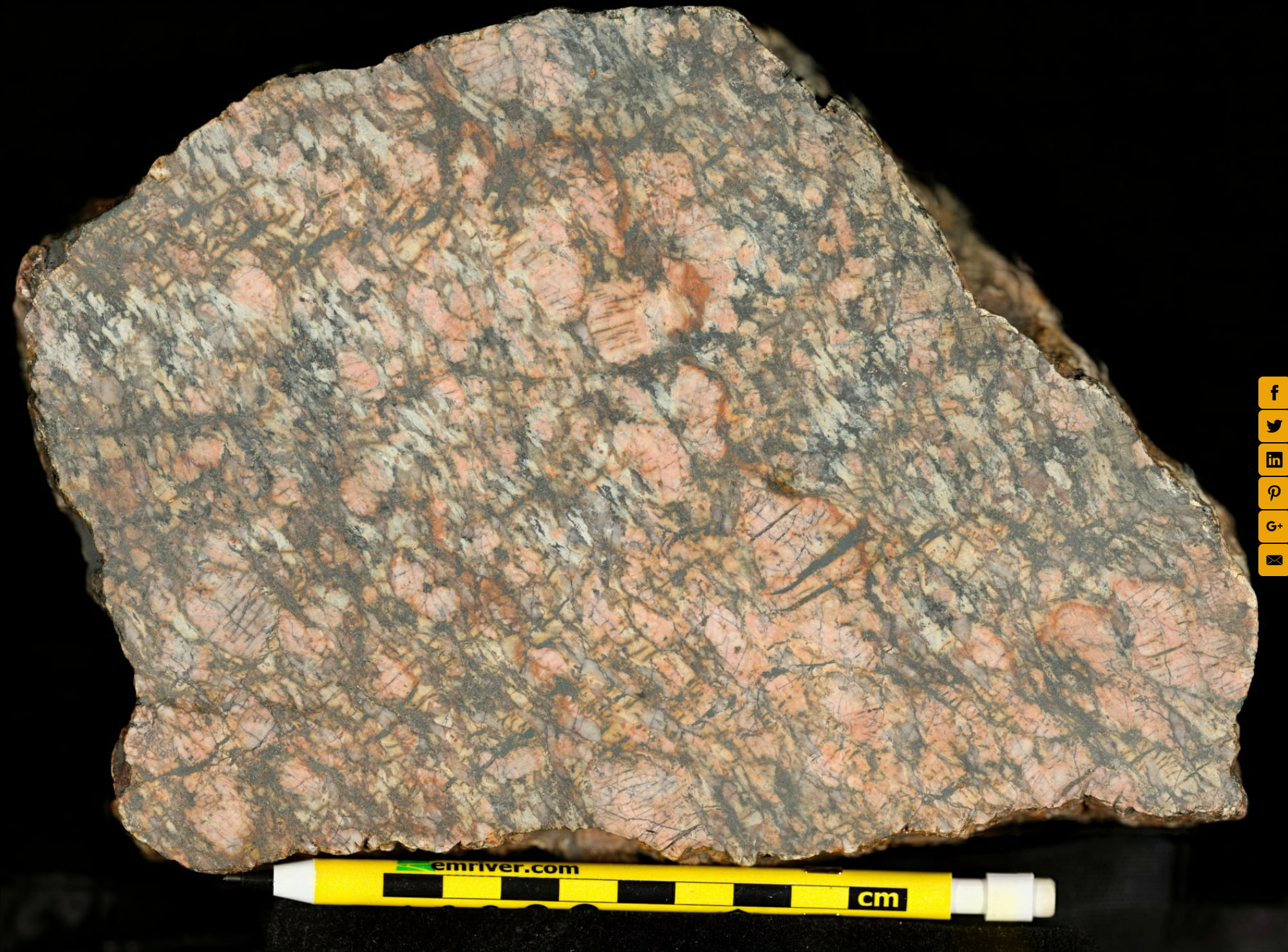 Striped Rock Granite With Fractured Feldspars 4216