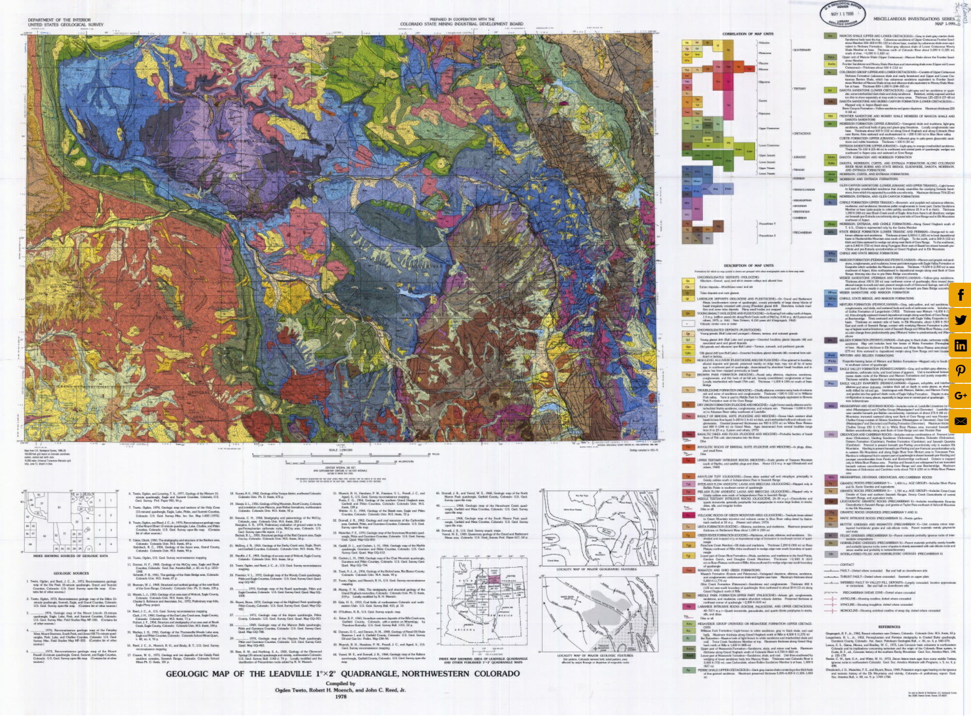 Geologic Map of Leadville, CO and vicinity