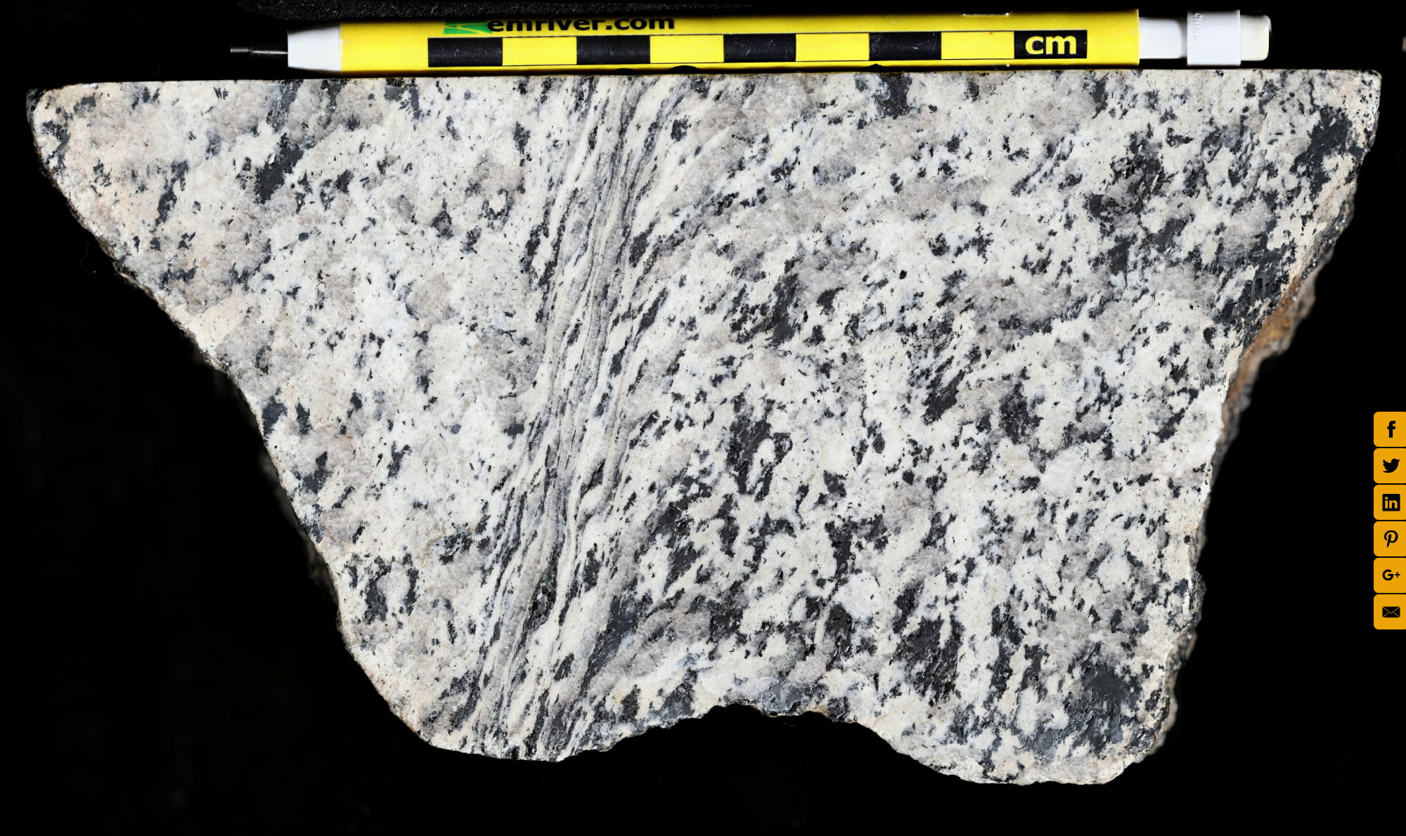 Shear zone in granite